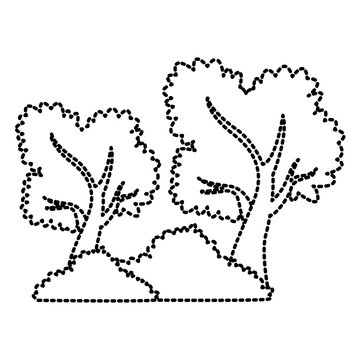 Tree and bushes cartoon icon vector illustration graphic design