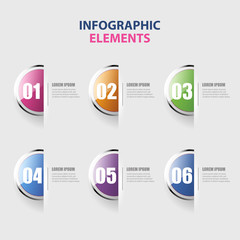 colorfull button infographic design template