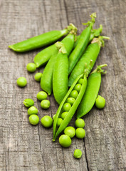 green peas on a table