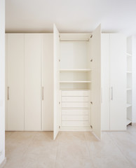 Open wardrobe in a modern house