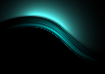 Azure waves on a dark background