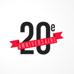 20 ans carte anniversaire