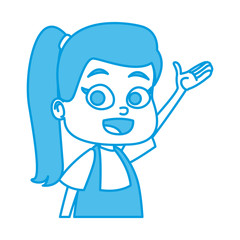 Cute school girl cartoon icon vector illustration graphic design