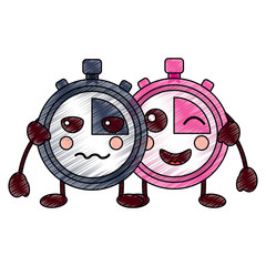 cartoon chronometer countdown speed timer object vector illustration drawing design