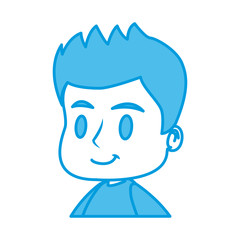 Cute boy face cartoon icon vector illustration graphic design