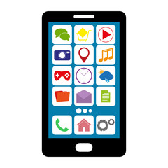 Vector smartphone with user interface icons