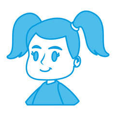 Cute girl face cartoon icon vector illustration graphic design
