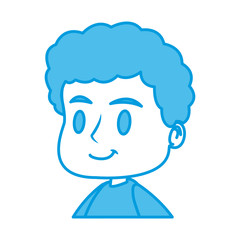 Cute boy face cartoon icon vector illustration graphic design