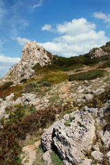 Fototapeta na wymiar Path in the National Park Porto Selaggio, Puglia, Italy