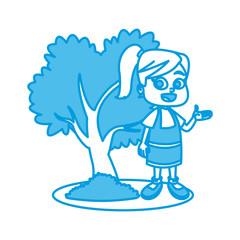 Little girl at park cartoon icon vector illustration graphic design