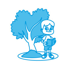 Little boy at park cartoon icon vector illustration graphic design