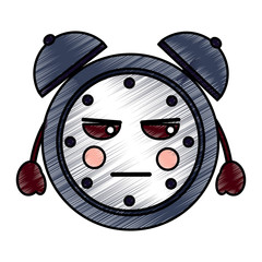 kawaii cartoon angry clock alarm character vector illustration drawing design