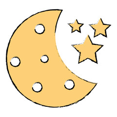 half moon with stars