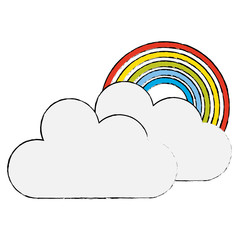 weather cloud with rainbow