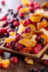 Dried fruits and berries.