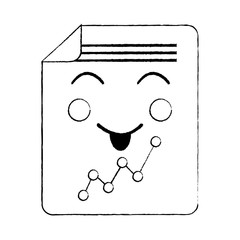 document sheet graph kawaii cartoon vector illustration sketch design