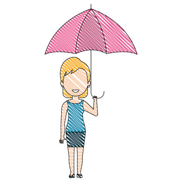 cute woman with umbrella