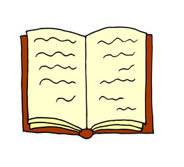 Book doodle icon. Hand drawn sketch in vector