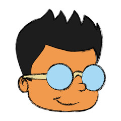 School boy with glasses icon vector illustration graphic design
