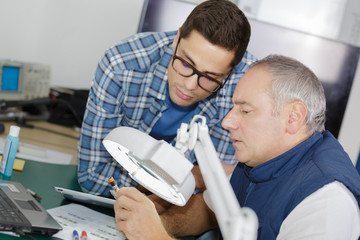 criminology expert inspecting an evidence