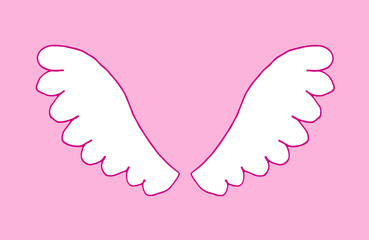 Hand drawn doodle angel or bird wing Vector illustration