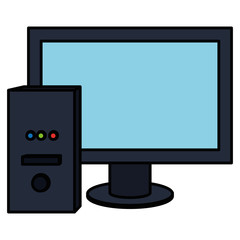 desktop computer isolated icon