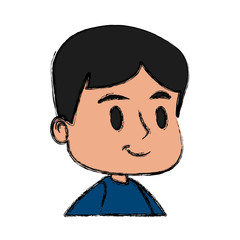Cute boy face cartoon icon vector illustration graphic design
