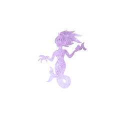 Watercolor 
mermaid silhouette isolated on white
