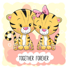Cute Cartoon Tigers boy and girl