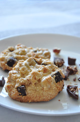 Close up Chocolate with Macadamia Cookies