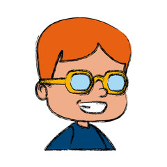 School boy with glasses icon vector illustration graphic design