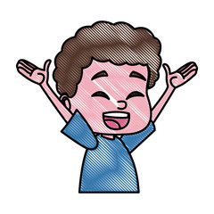 Cute school boy cartoon icon vector illustration graphic design