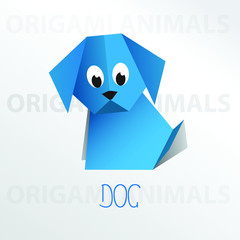 Origami vector dog