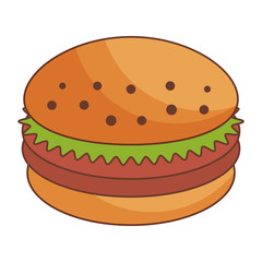 delicious burger isolated icon