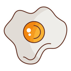 egg fried isolated icon