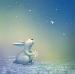 Obraz premium Christmas Scene with Bunny