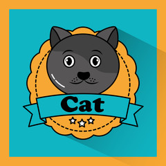 cat pet animal friendly banner vector illustration