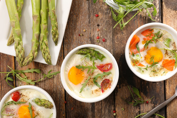 assorted baked egg and vegetable