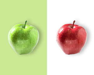 Creative layout made of apple. Flat lay. Food vegan concept.
