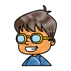 School boy with glasses icon vector illustration graphic design