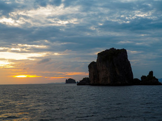 Island sea blue sky twilight shot