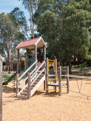 Fototapeta na wymiar Suburban outdoor playground in Melbourne, Australia