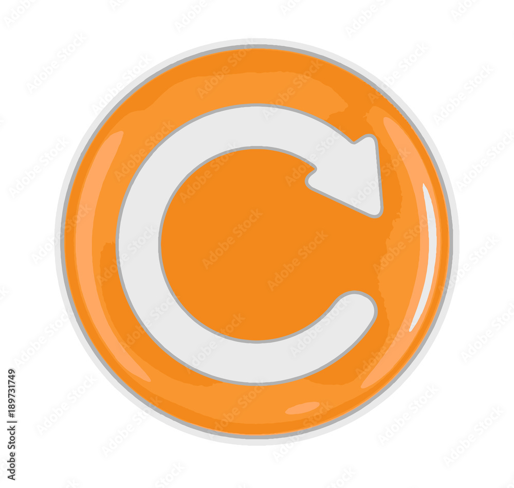 Poster button with refresh sign. image with clipping path
