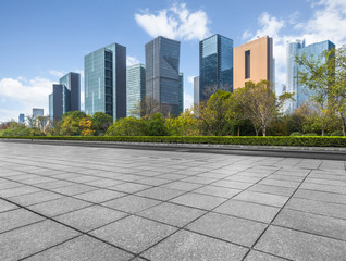 city square, business financial district in China.