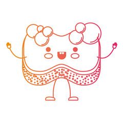 kawaii cartoon sponge with bubbles of soap in degraded yellow to magenta silhouette vector illustration