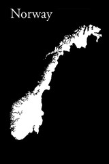 Norwegian Map Isolated On Black Background 3d Illustration