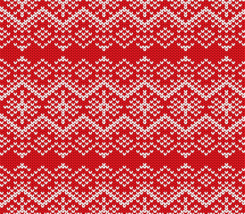 Knit jumper geometric ornament design. Seamless pattern.