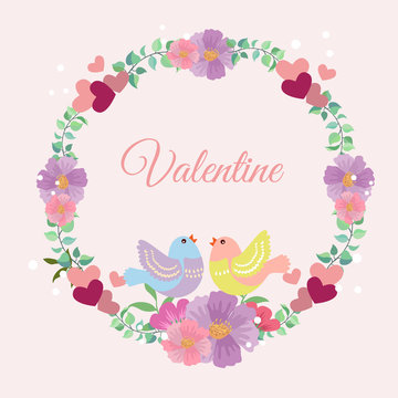 valentine bird wreath
