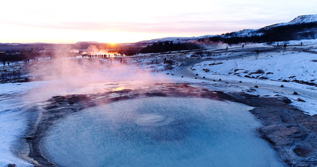 geyser en vue aérienne