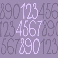 Collection of hand drawn numbers. Vector Hand Drawn Script Numbers from 0 to 9. 